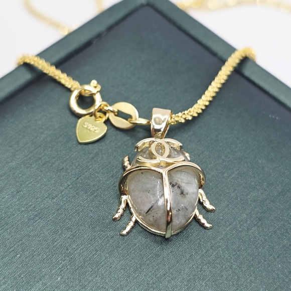 CHANEL Gold and Silver Scarab/ Bettle Necklace - Picture 2 of 4